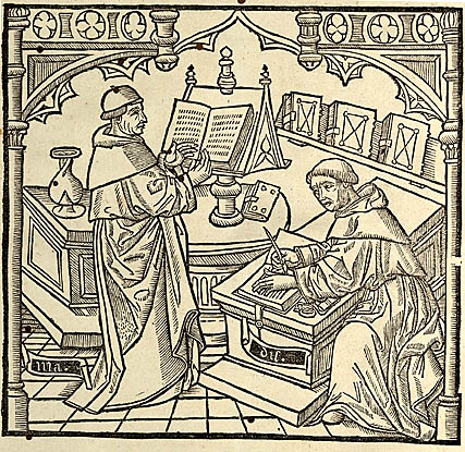 Klösterliche Schreibstube (Q: Gutenberg digital)