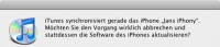 Möchten Sie den Vorgang wirklich abbrechen und die Software des iPhones aktualisieren?