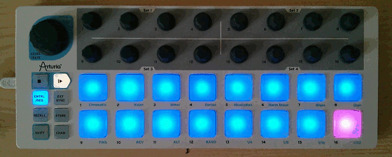 Arturia Beatstep in sequencer mode (animated GIF)