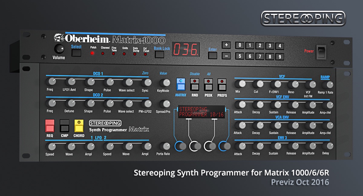 Stereoping Matrix 1000/6/6R controller, preliminary visualization Oct 2016. Source: stereoping.com