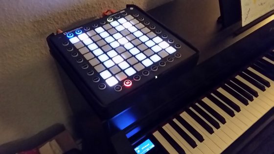 Launchpad Pro sitting on top of my piano