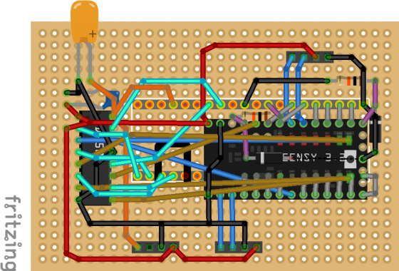 Breadboard view of a demo board